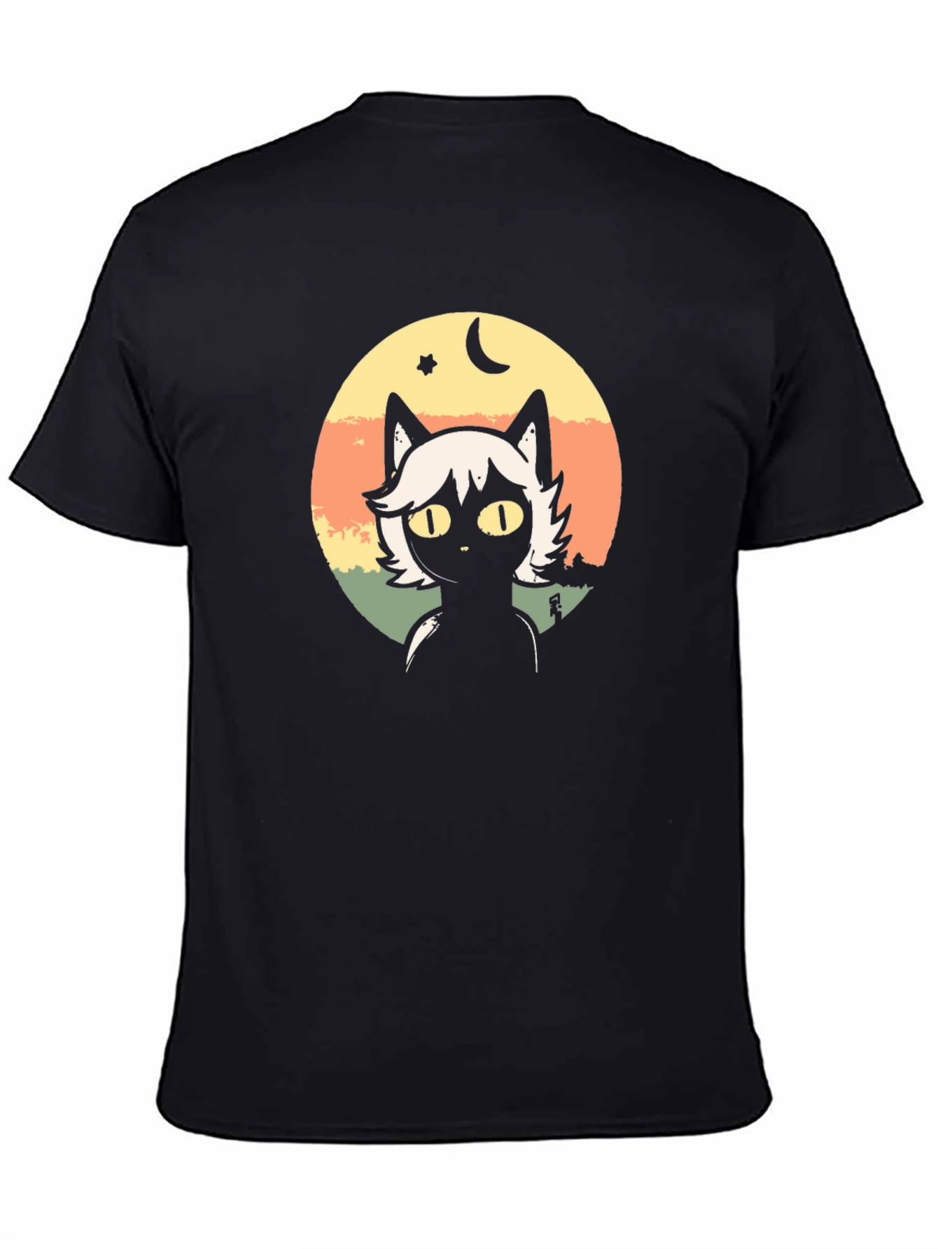 Cat Moon Star Graphic T-Shirt