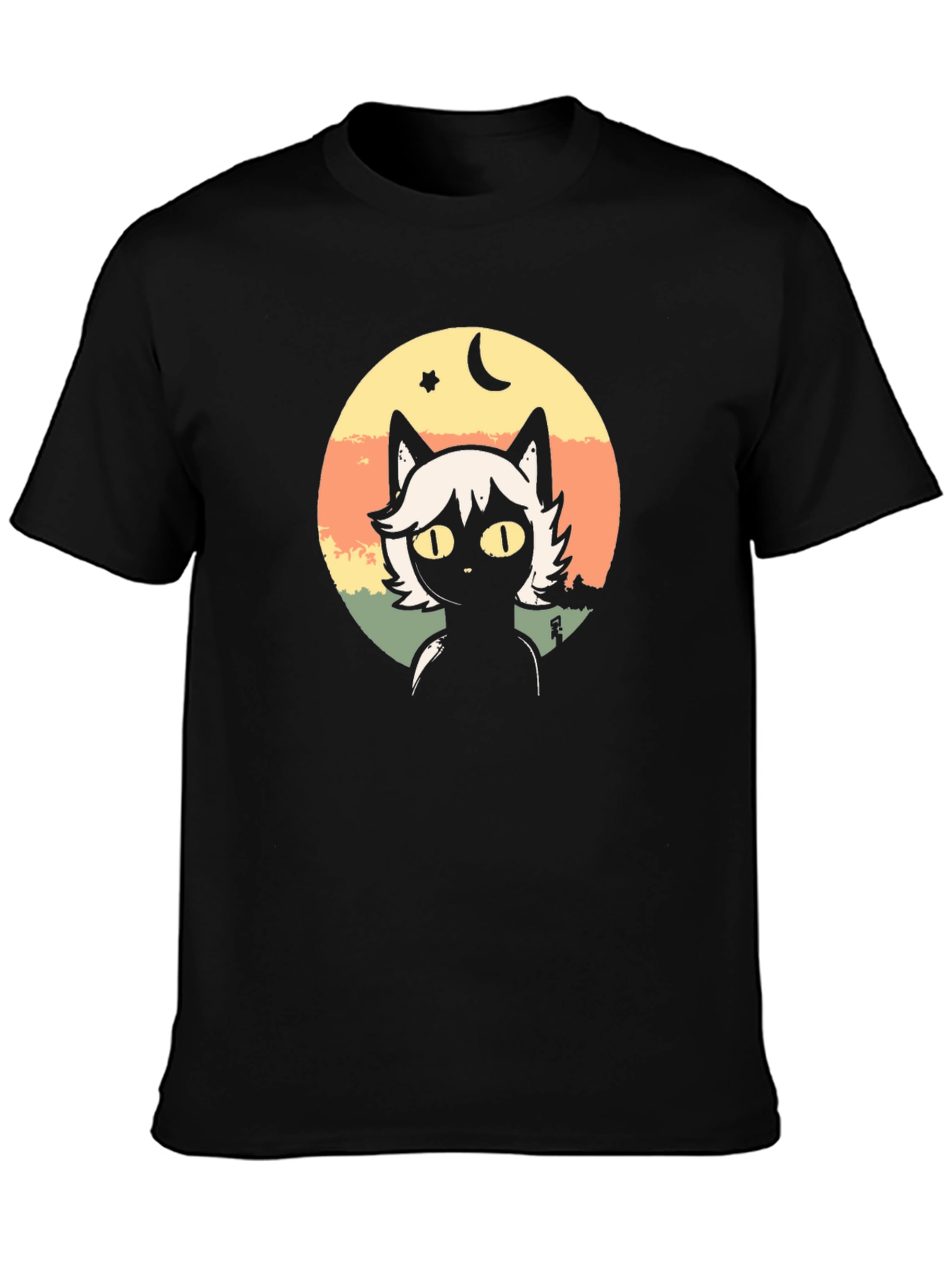 Cat Moon Star Graphic T-Shirt