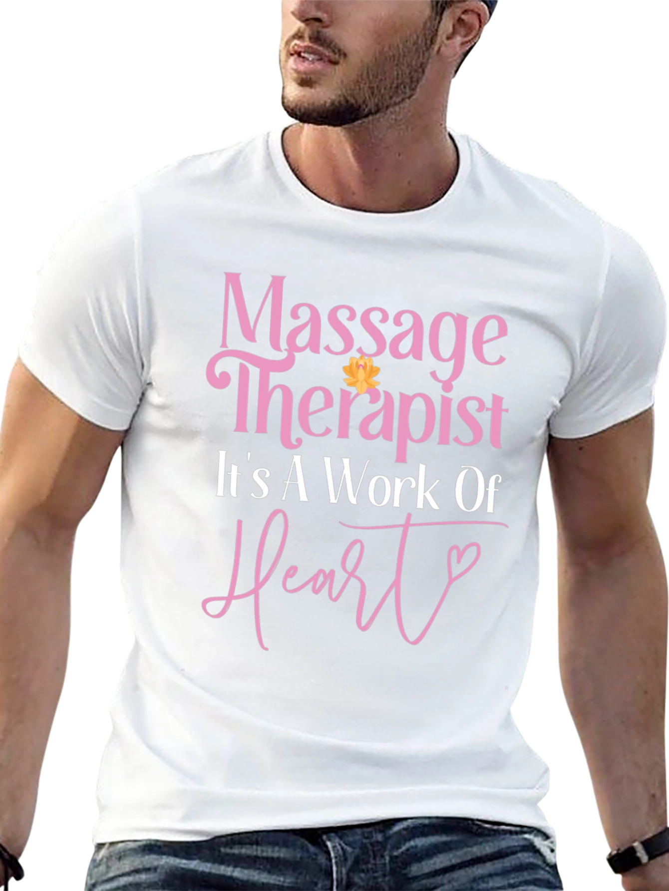 Massage Therapist Heart Work Black T-Shirt