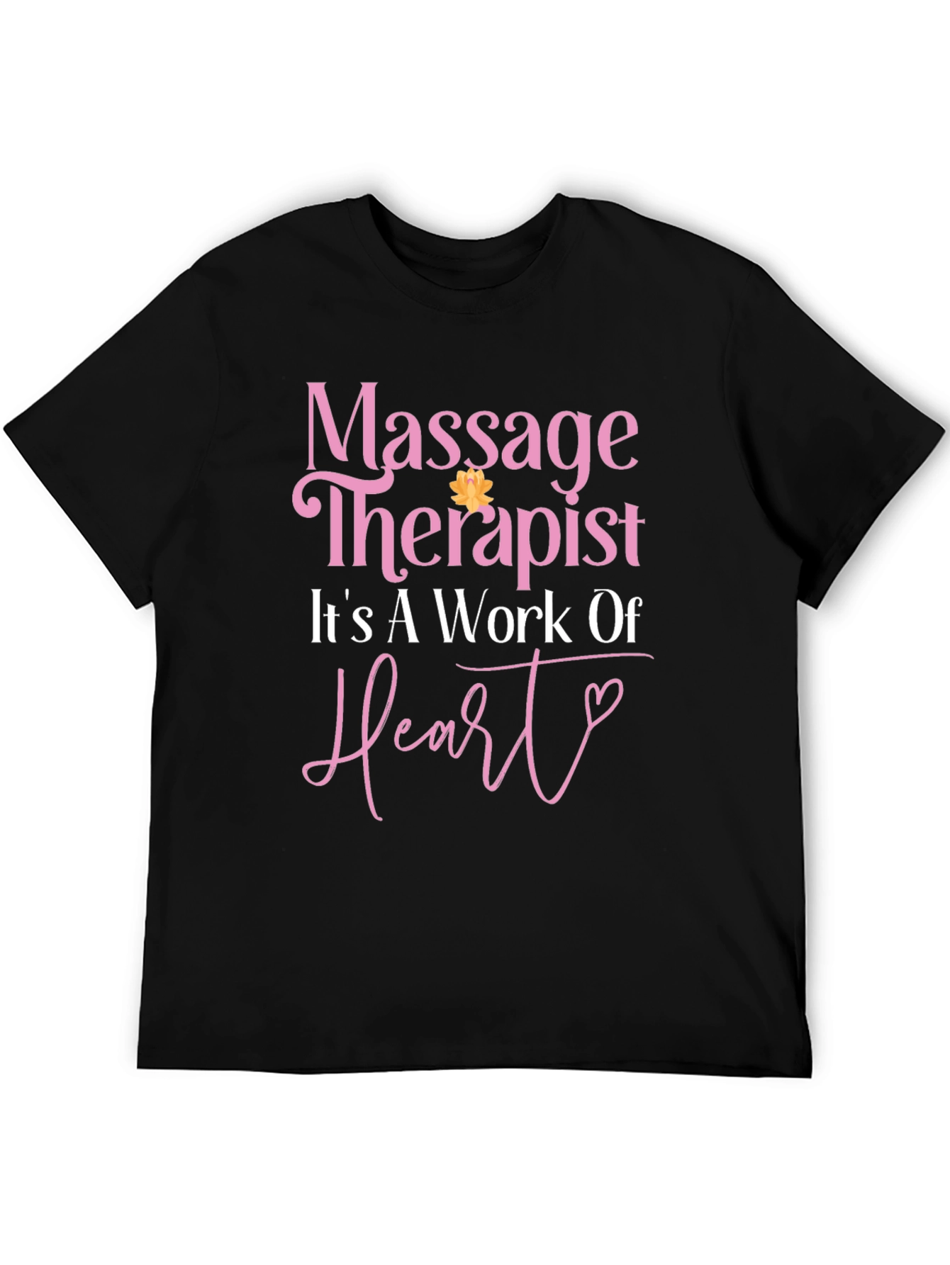 Massage Therapist Heart Work Black T-Shirt