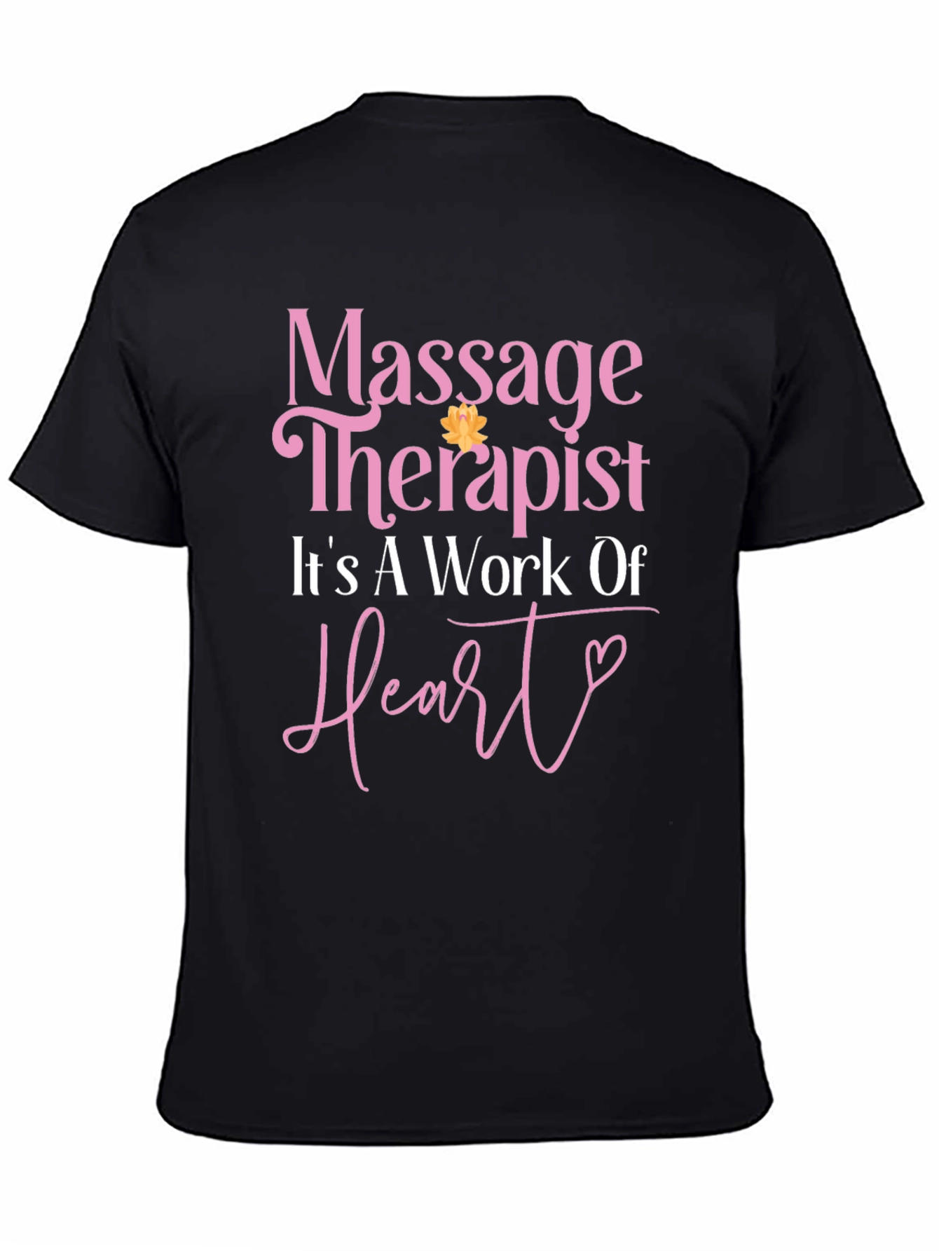 Massage Therapist Heart Work Black T-Shirt