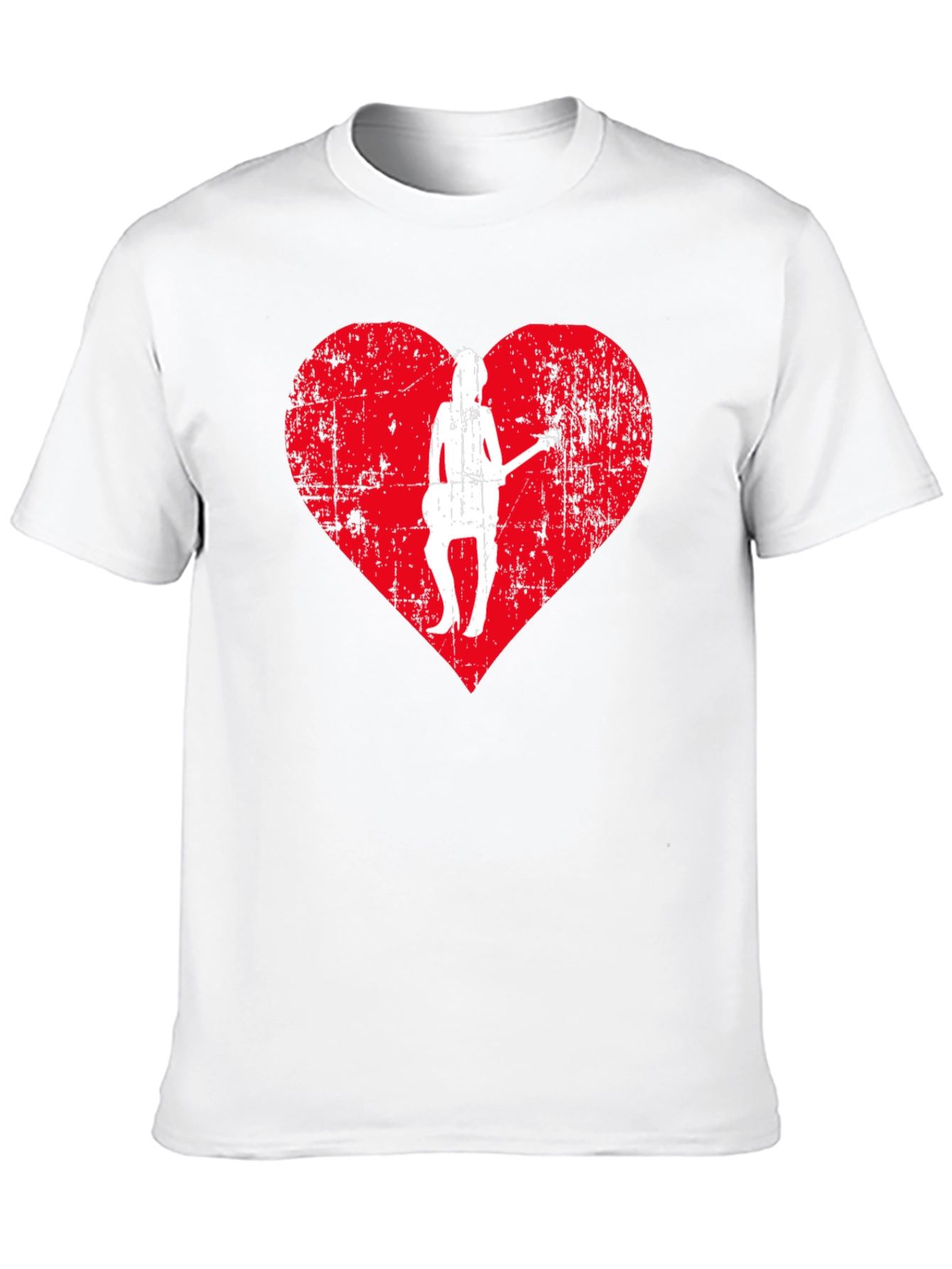 Guitar Girl Heart Graphic Tee - Black
