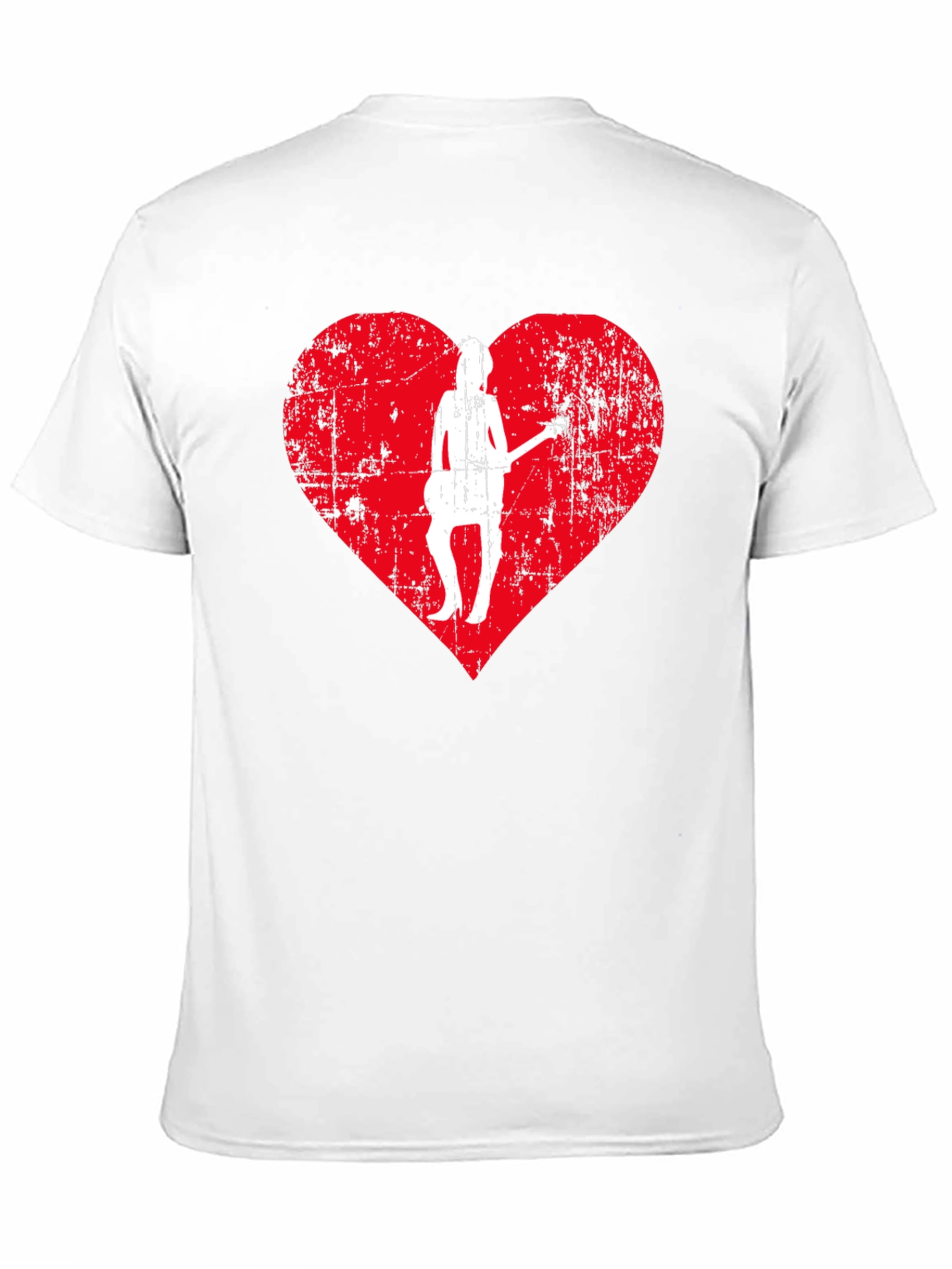 Guitar Girl Heart Graphic Tee - Black