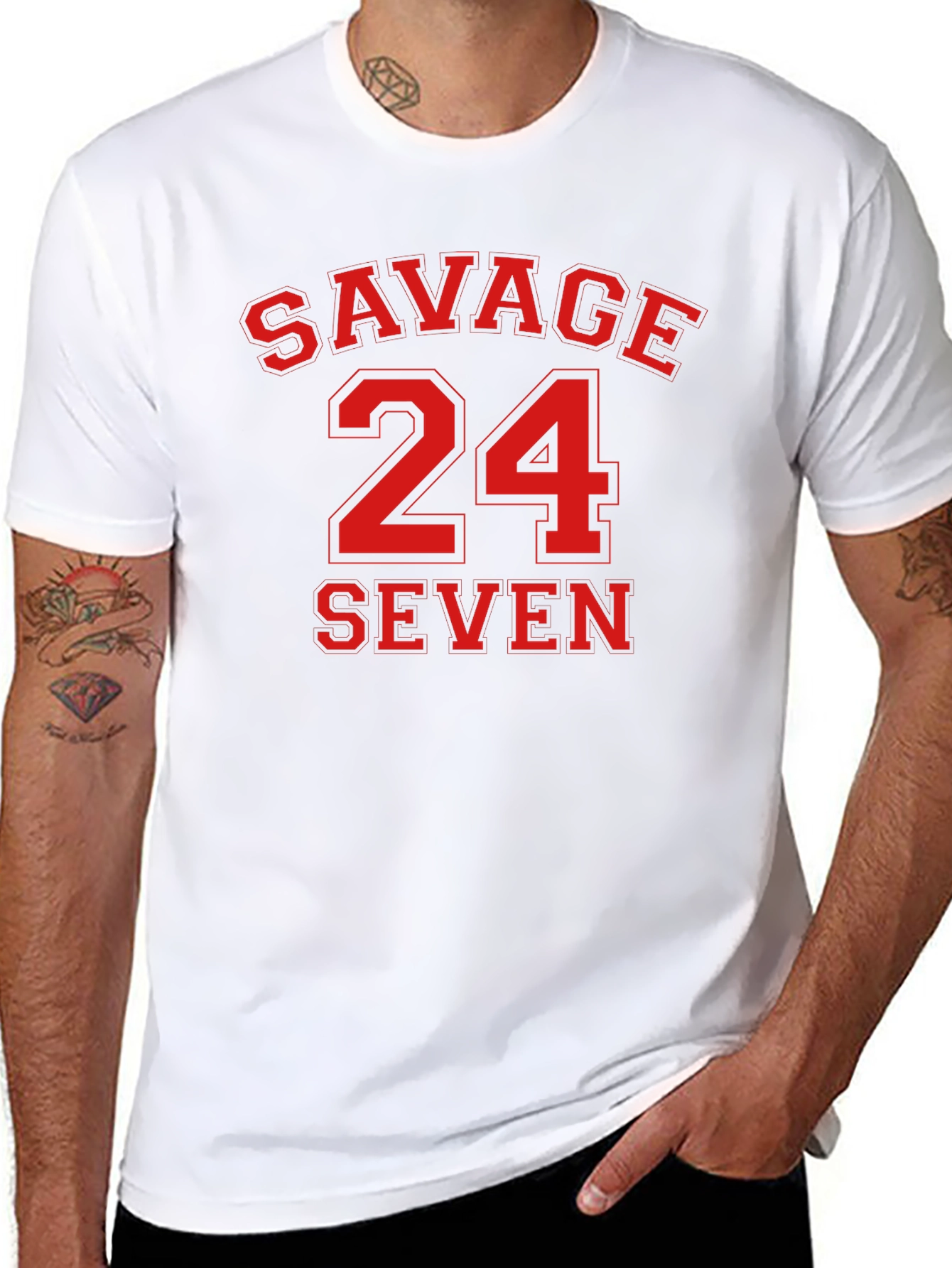 Savage 24 Seven Black Graphic Tee