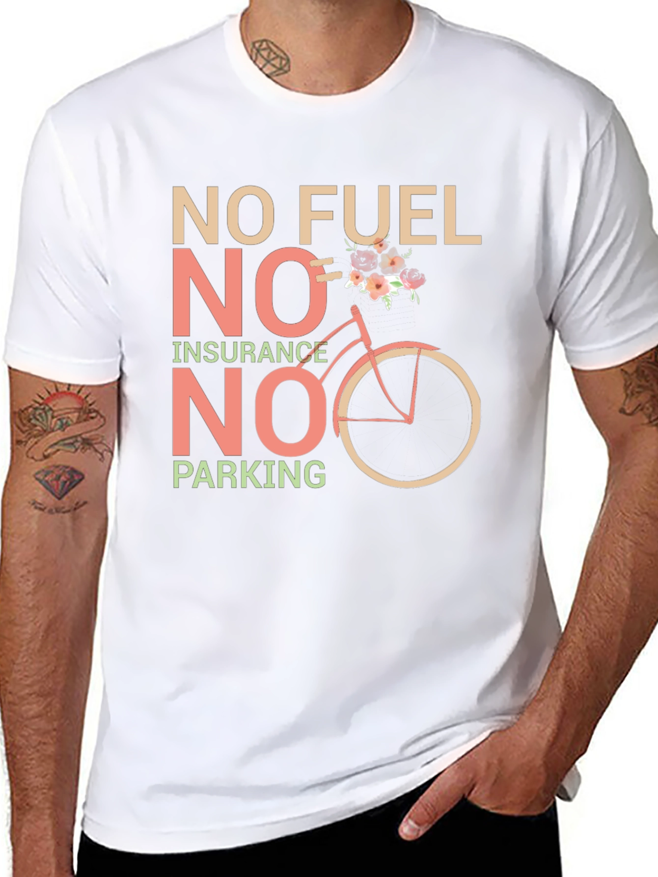 Eco-Friendly Black T-Shirt: No Fuel Insurance Parking