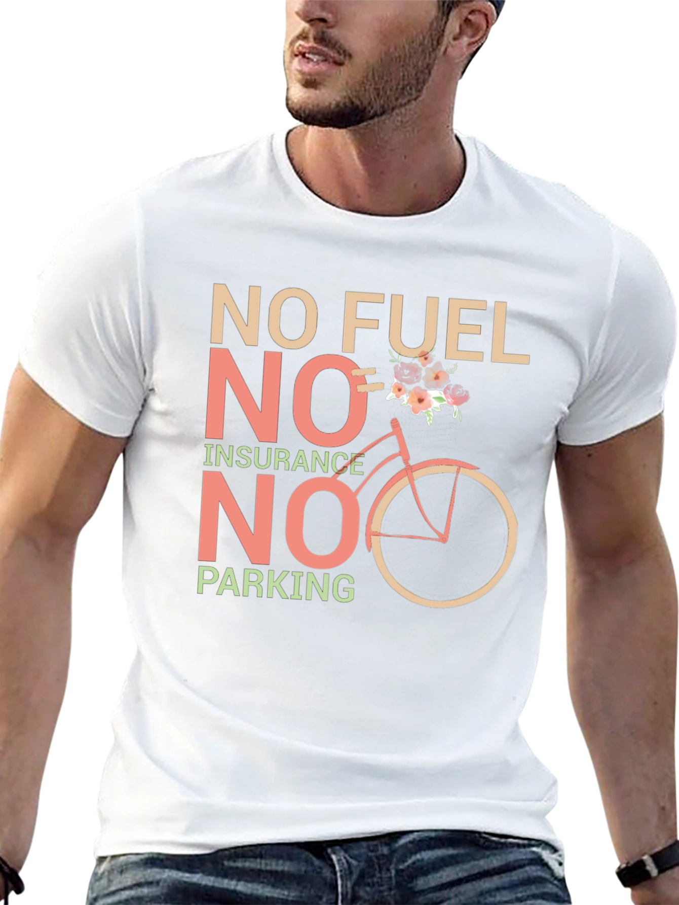 Eco-Friendly Black T-Shirt: No Fuel Insurance Parking