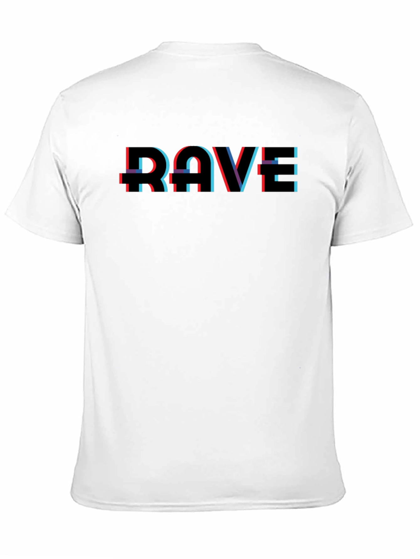 RAVE Glitch Style Graphic Print Black T-Shirt