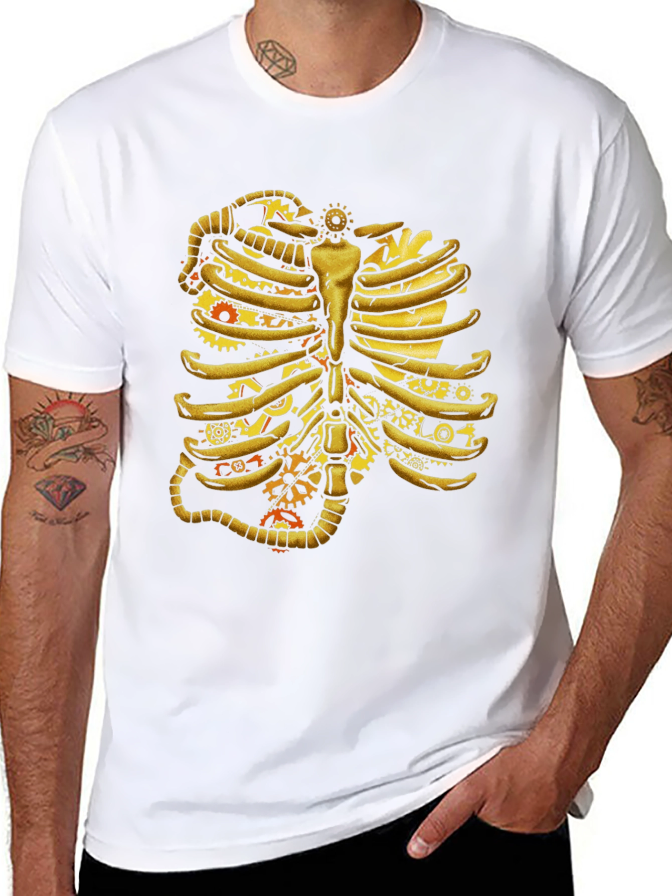 Steampunk Rib Cage Graphic Tee