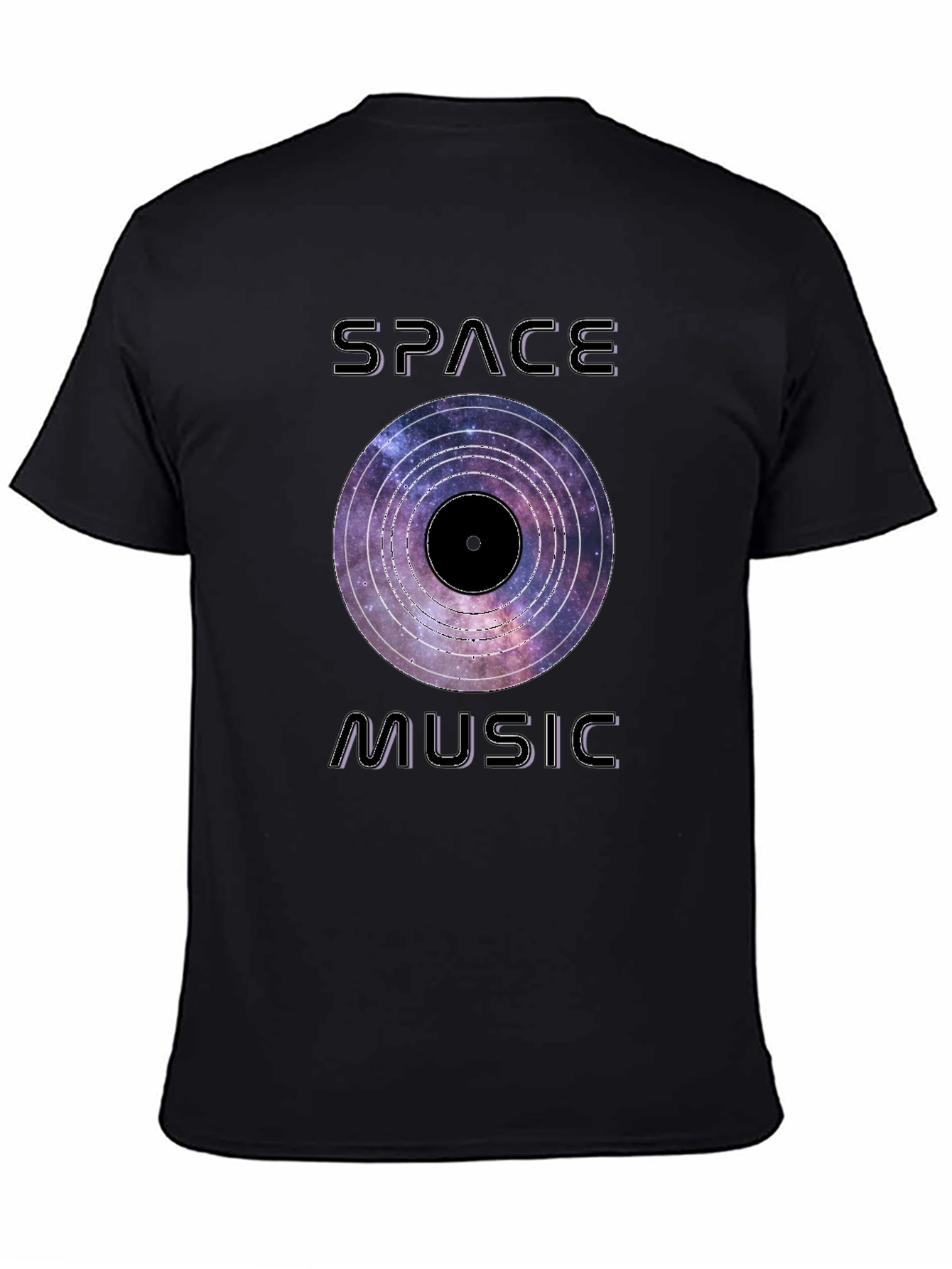 Space Music Graphic Tee - Galaxy Vinyl Design