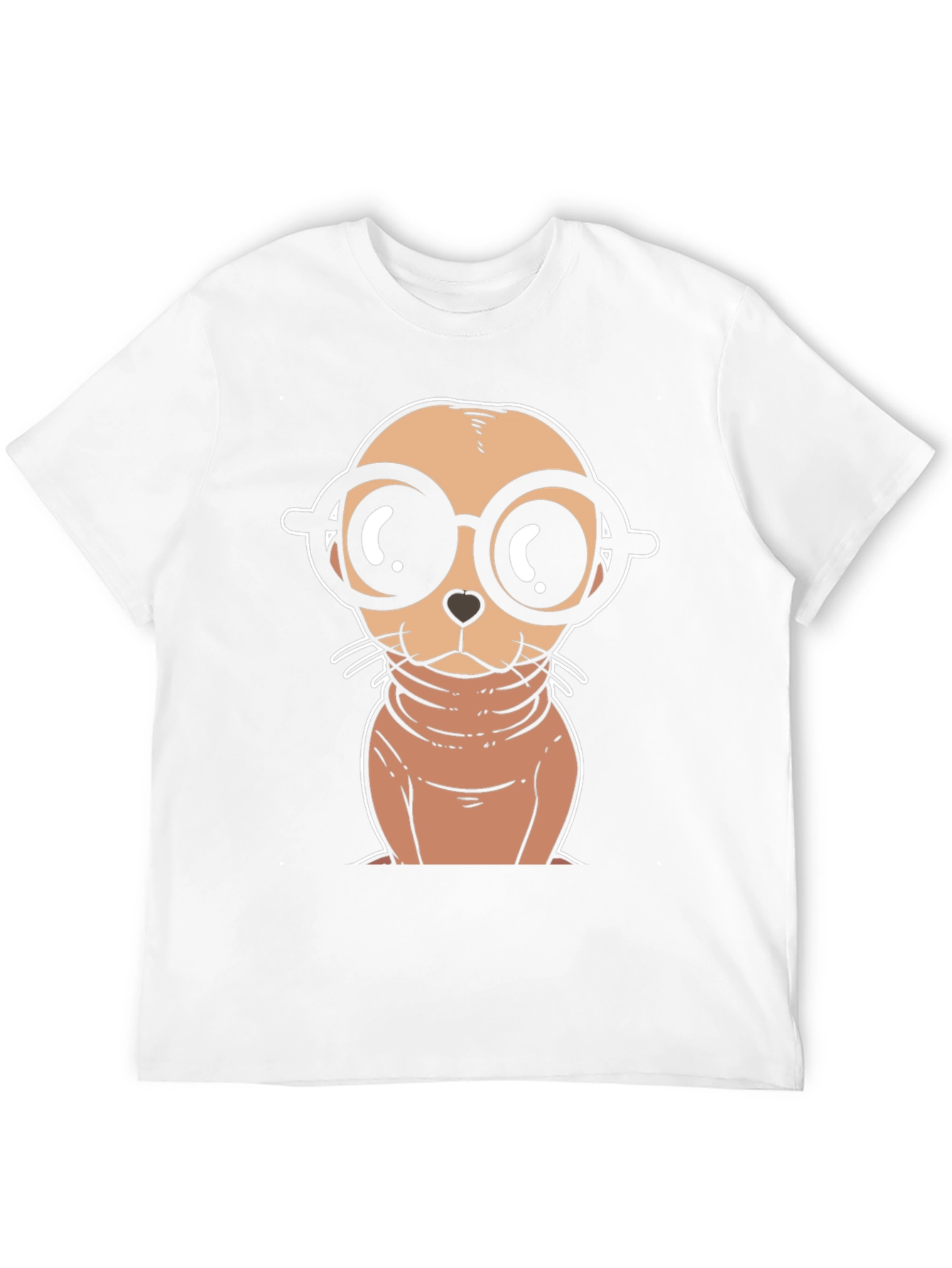 Cartoon Seal with Glasses T-Shirt
