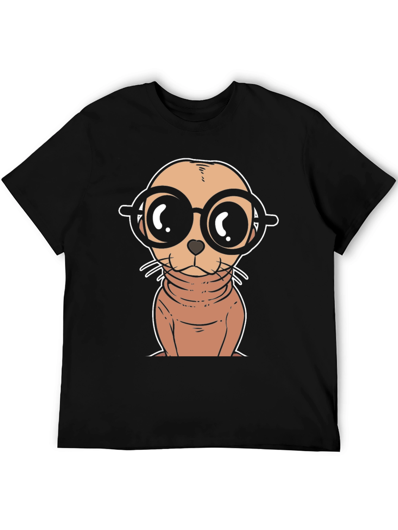 Cartoon Seal with Glasses T-Shirt