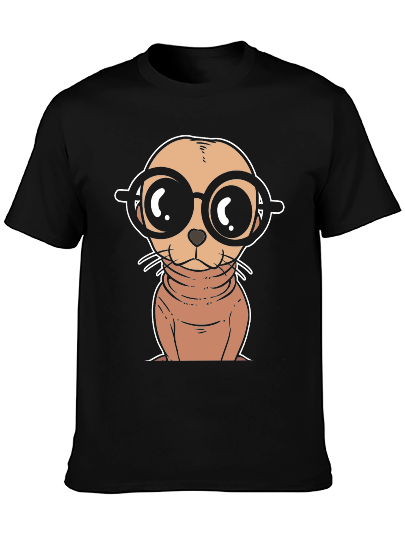 Cartoon Seal with Glasses T-Shirt