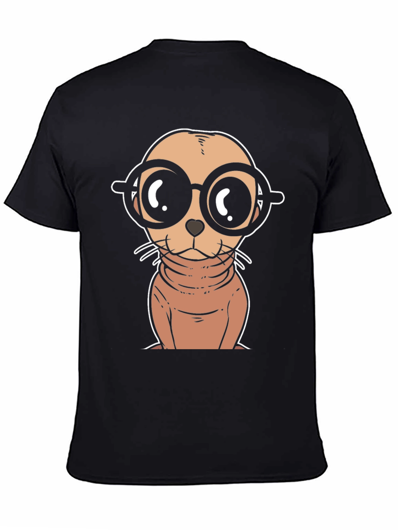 Cartoon Seal with Glasses T-Shirt
