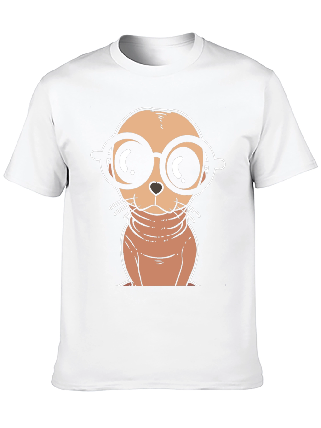 Cartoon Seal with Glasses T-Shirt