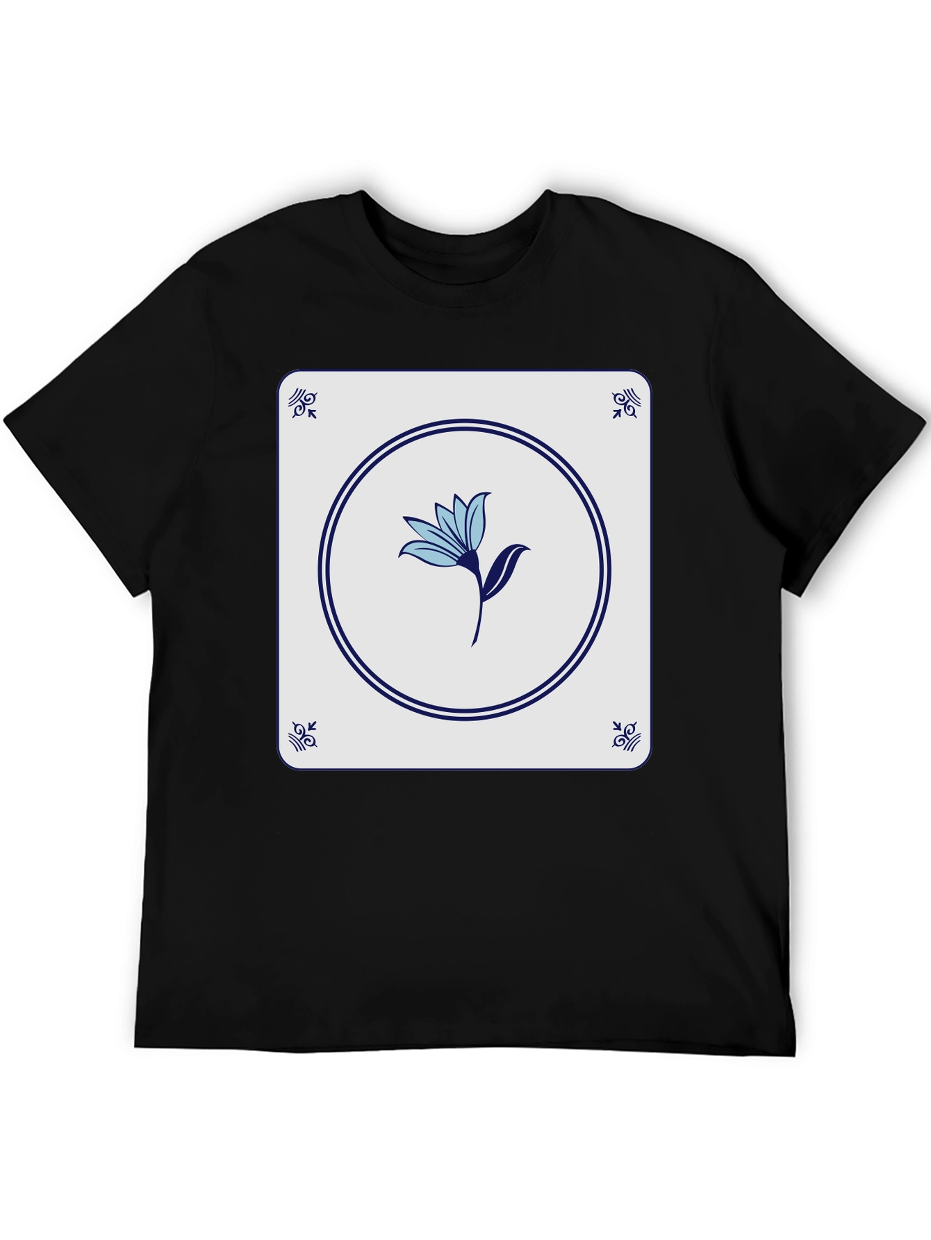 Floral Tile Graphic Tee - Stylish Casual Wear