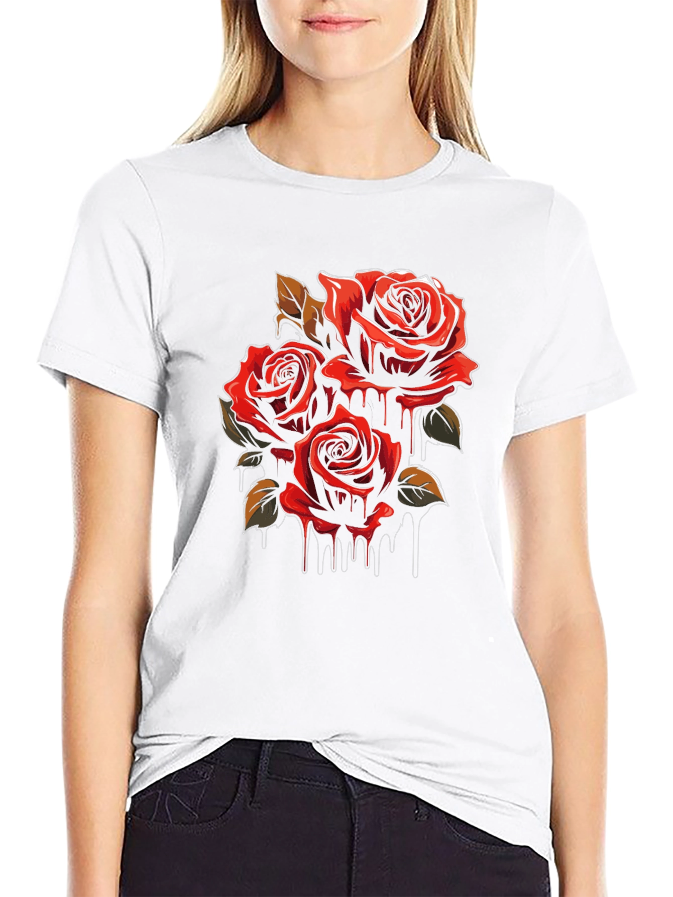 Rose Dripping Graphic T-Shirt