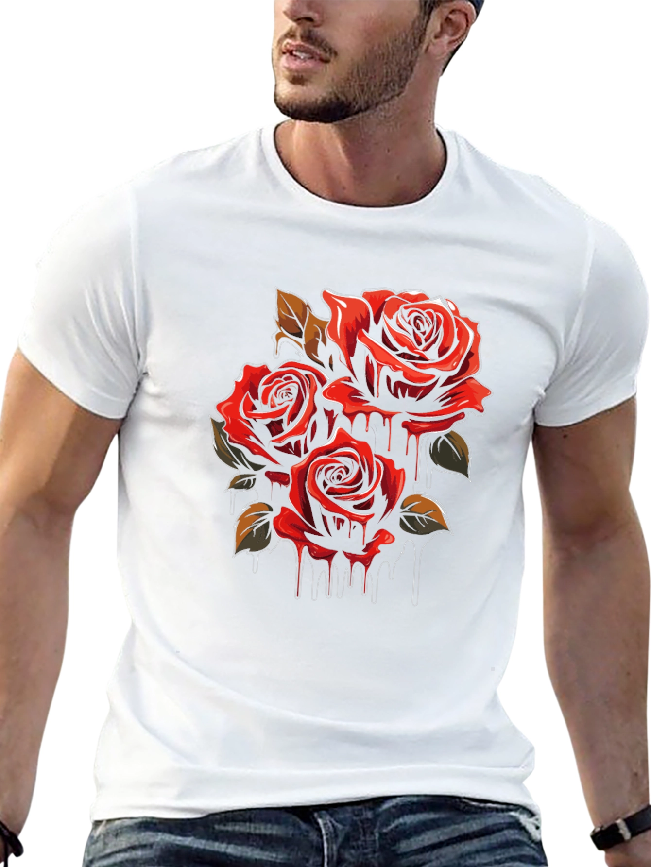Rose Dripping Graphic T-Shirt