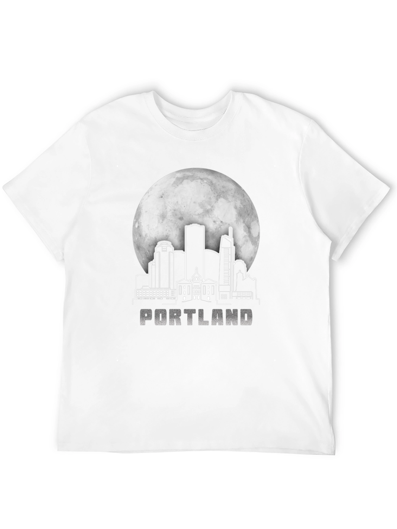 Portland Skyline Moon Graphic T-Shirt