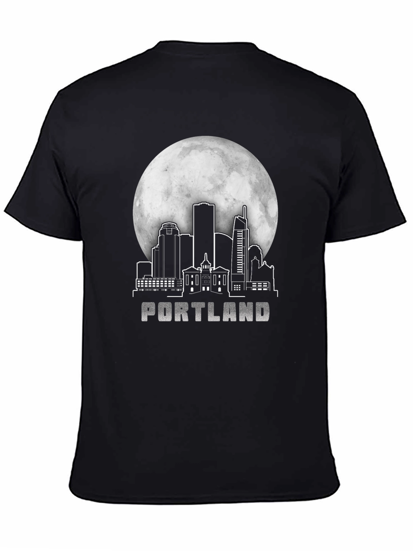 Portland Skyline Moon Graphic T-Shirt