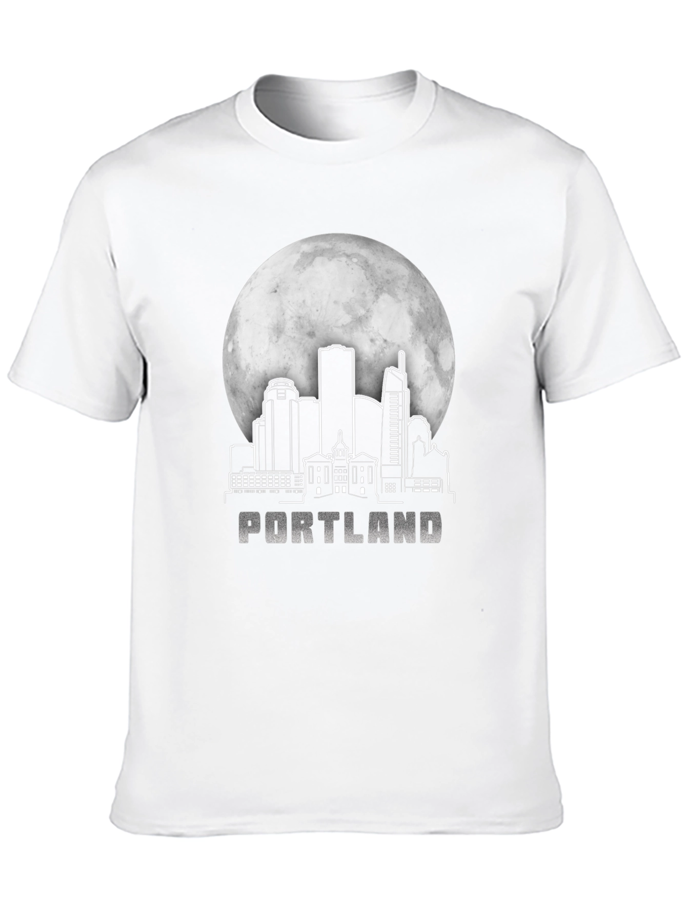 Portland Skyline Moon Graphic T-Shirt