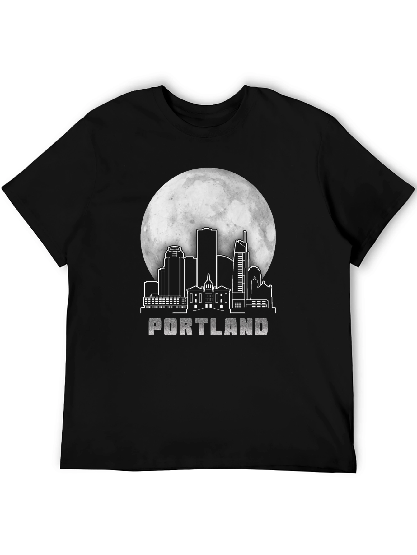 Portland Skyline Moon Graphic T-Shirt