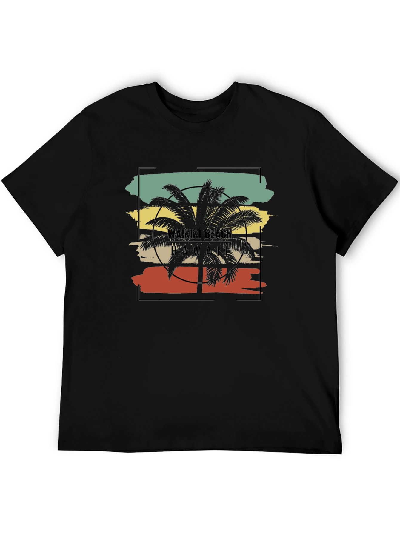 Waikiki Beach Palm Tree Graphic Tee