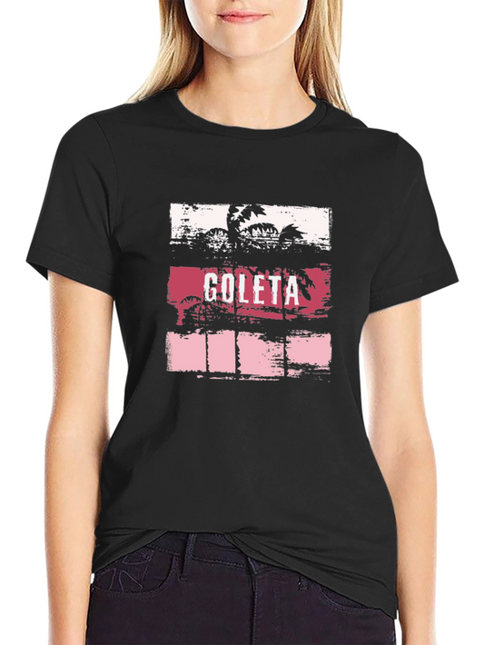 Goleta Palm Tree Graphic T-Shirt - Black
