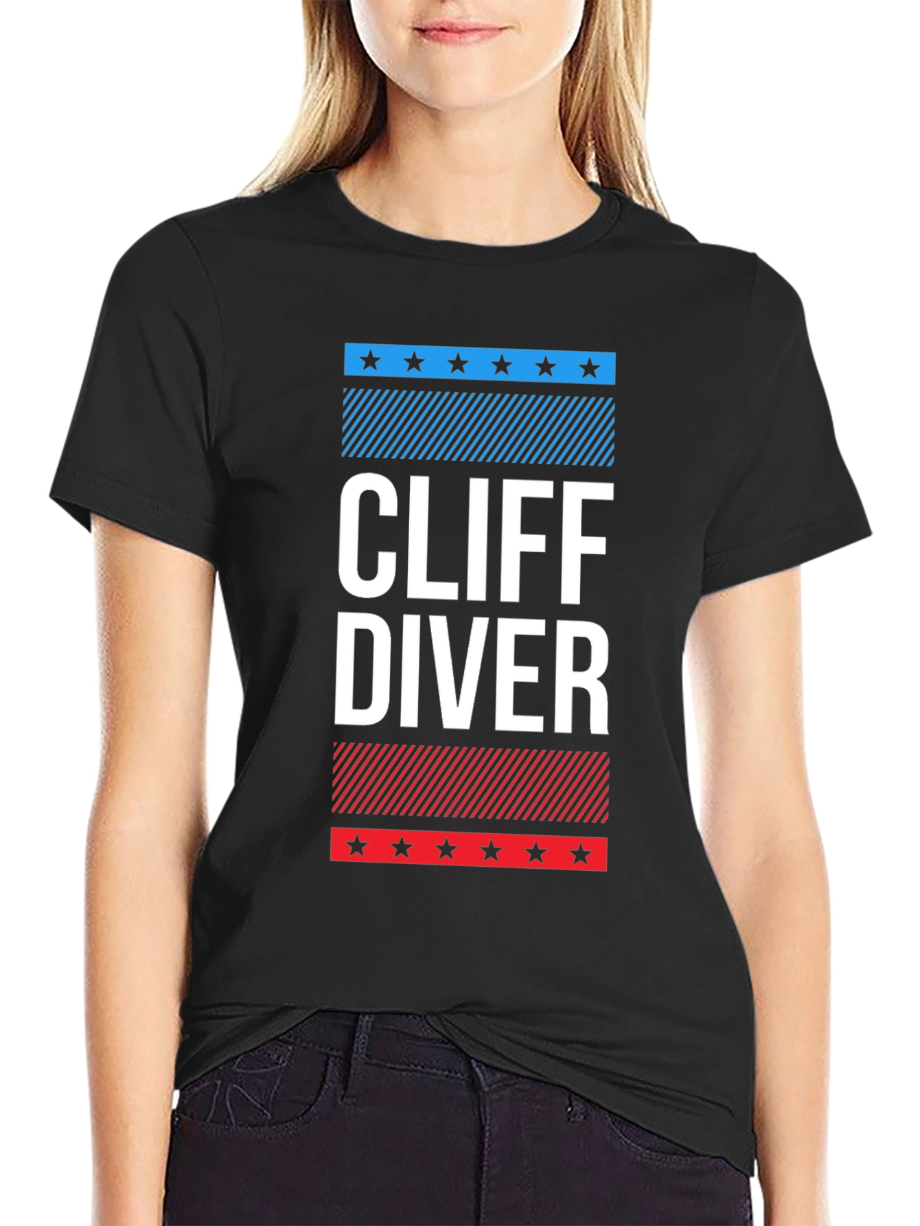 Cliff Diver Graphic Tee - Patriotic Design