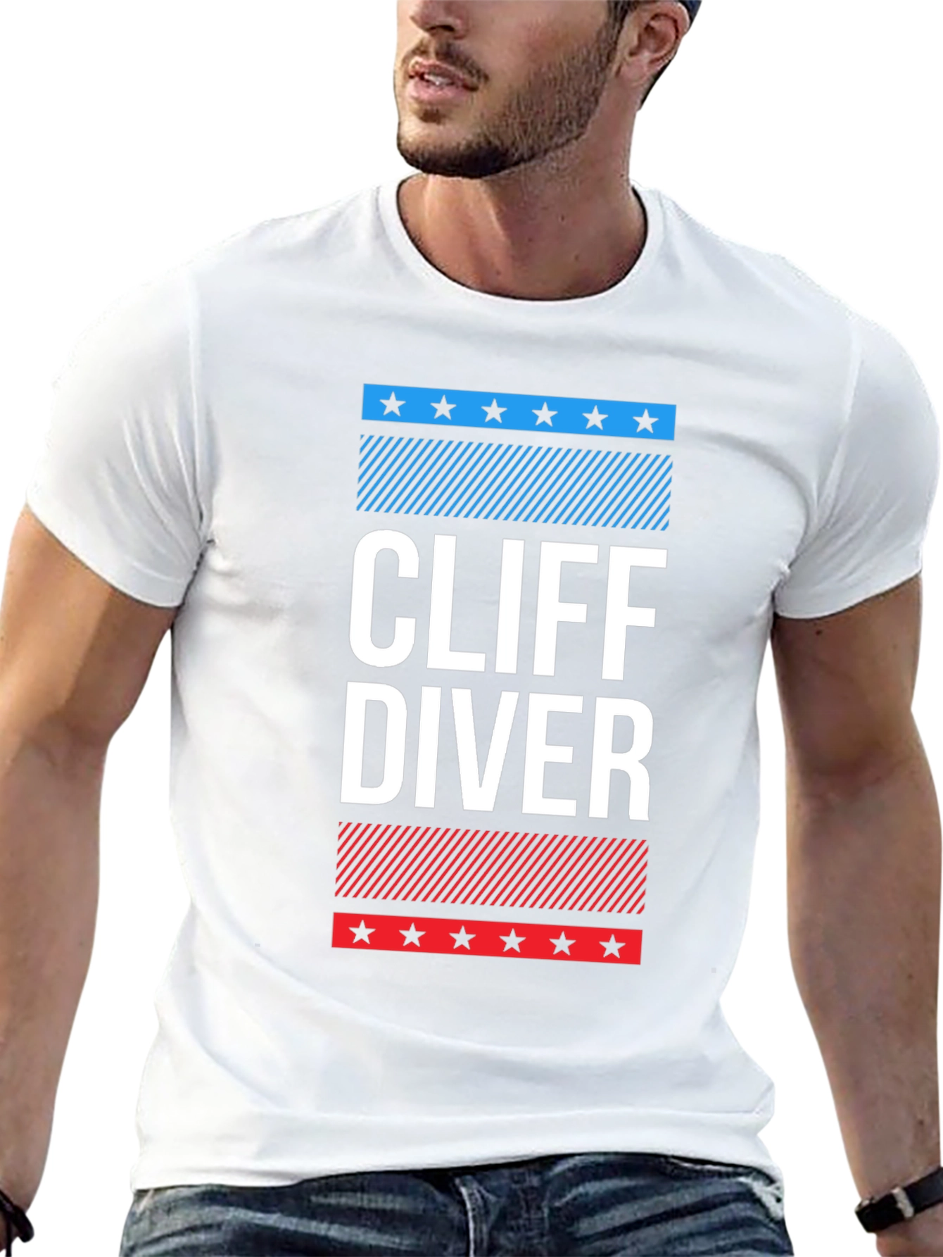 Cliff Diver Graphic Tee - Patriotic Design