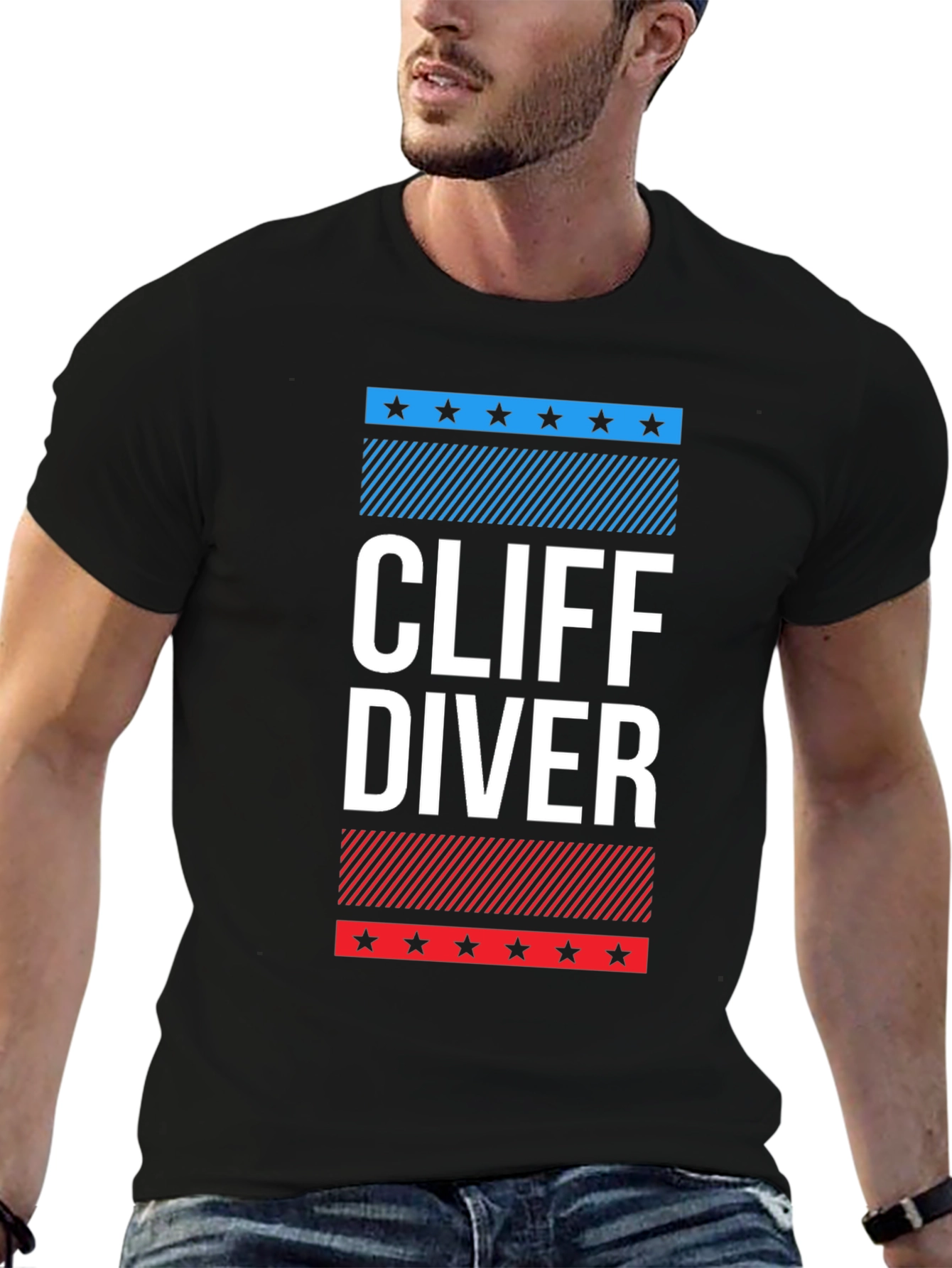 Cliff Diver Graphic Tee - Patriotic Design
