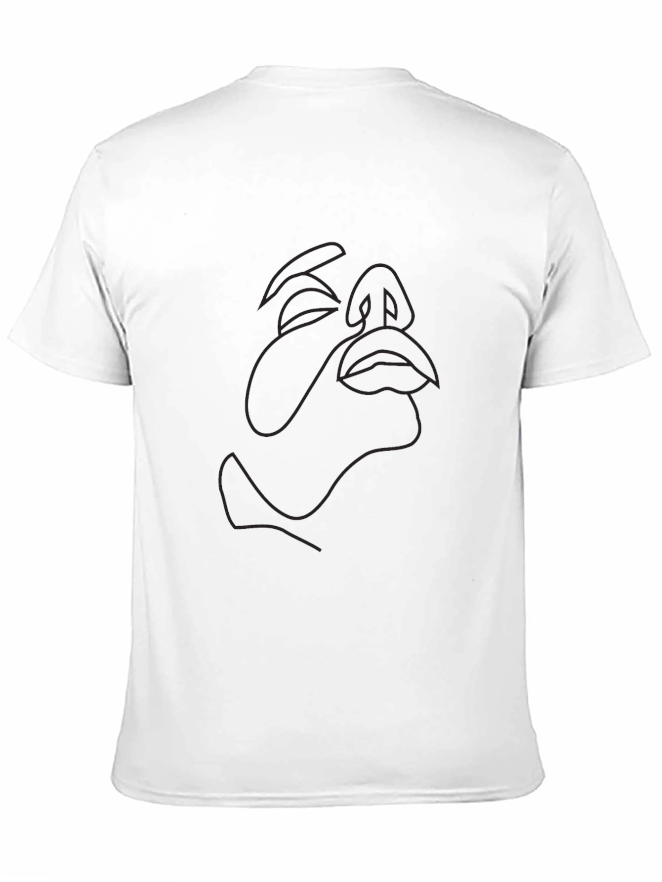 Abstract Face Line Art Black Tee