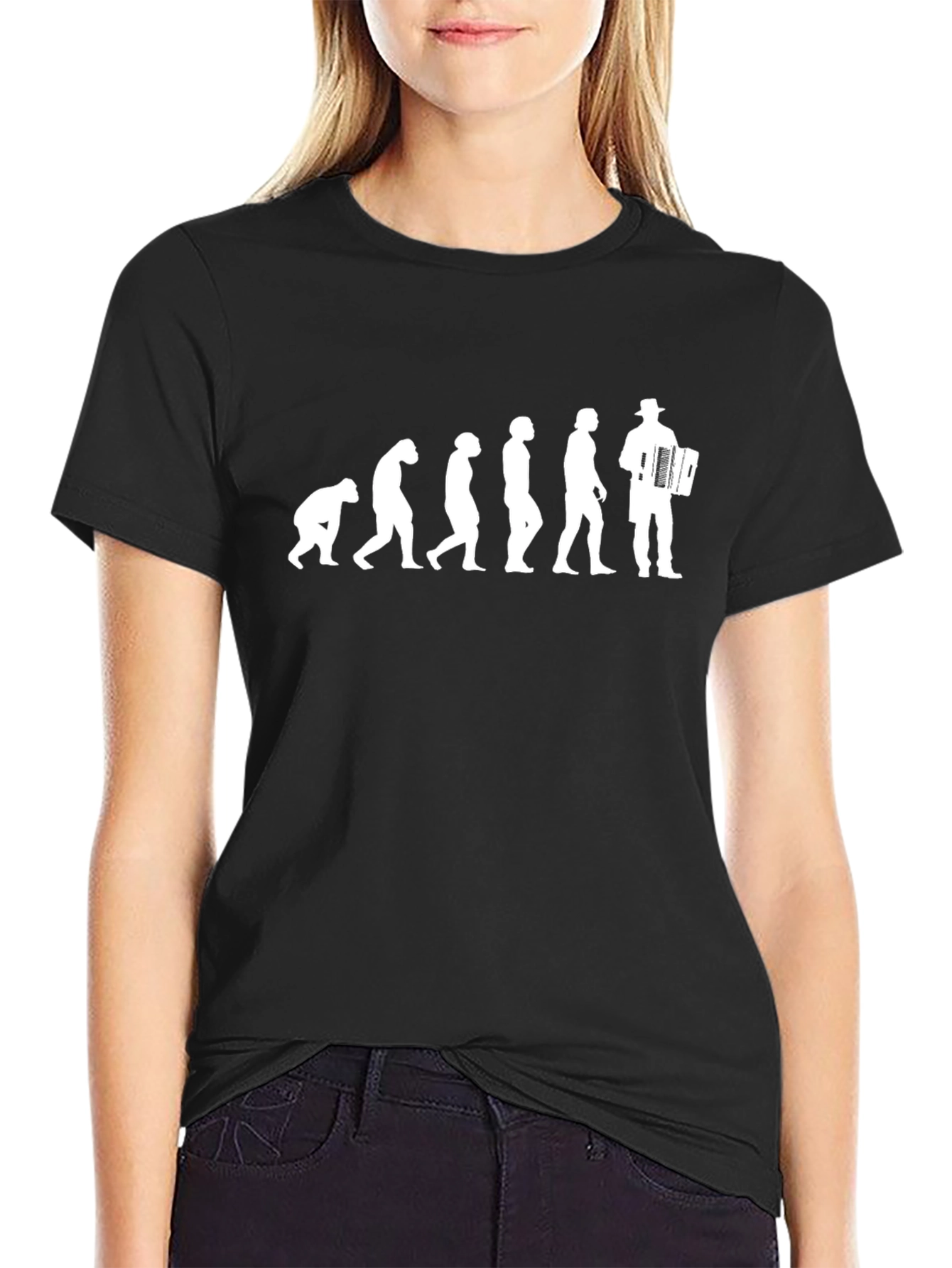 Accordion Evolution T-Shirt - Black Cotton