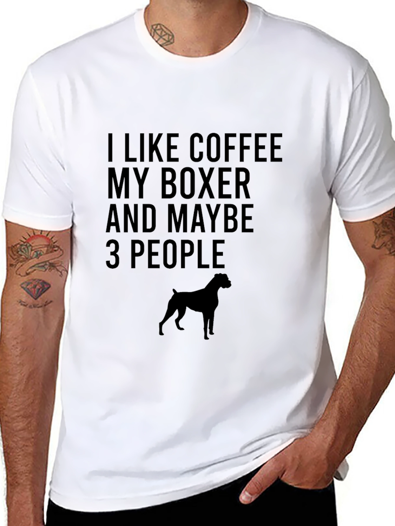 Coffee Boxer and People T-Shirt