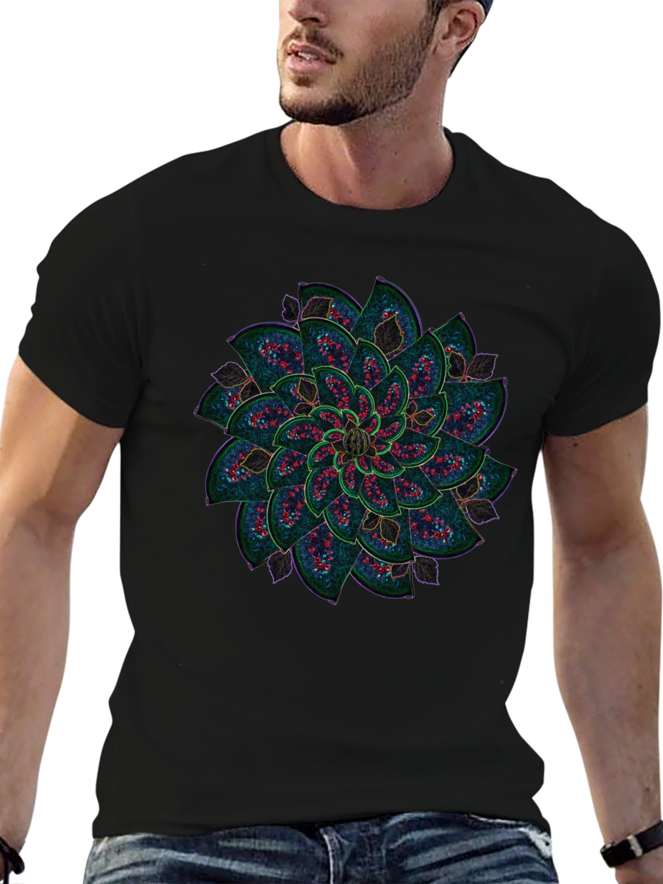 Botanical Mandala Graphic Tee - Stylish Comfort