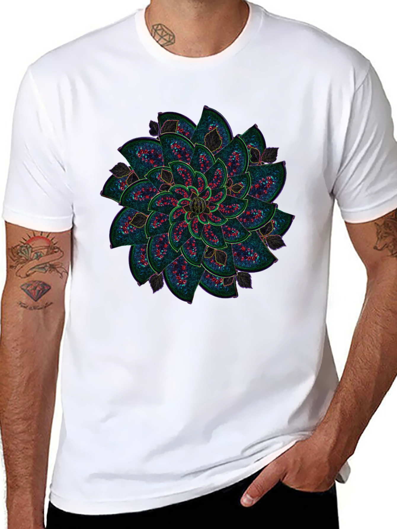 Botanical Mandala Graphic Tee - Stylish Comfort
