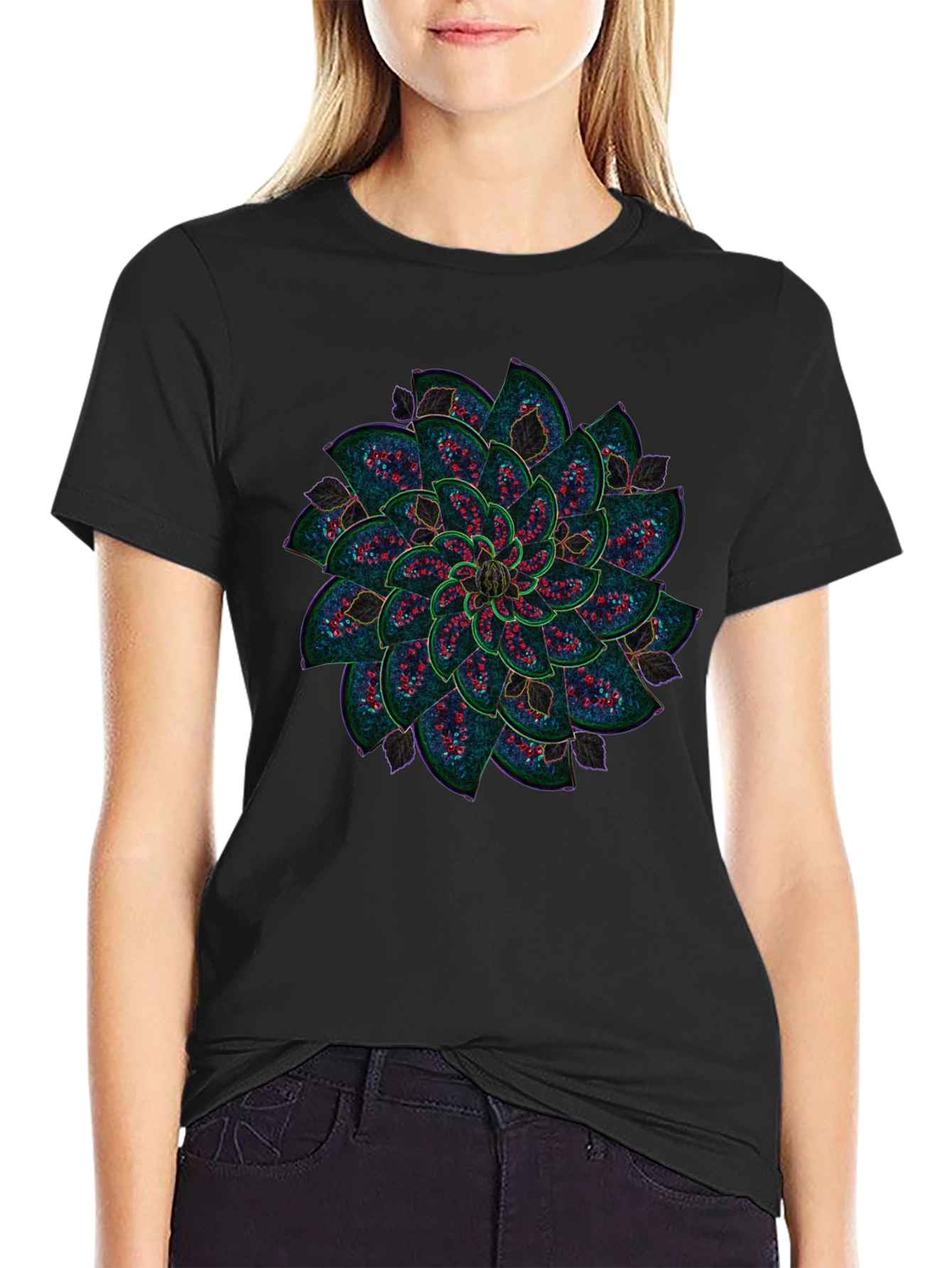 Botanical Mandala Graphic Tee - Stylish Comfort