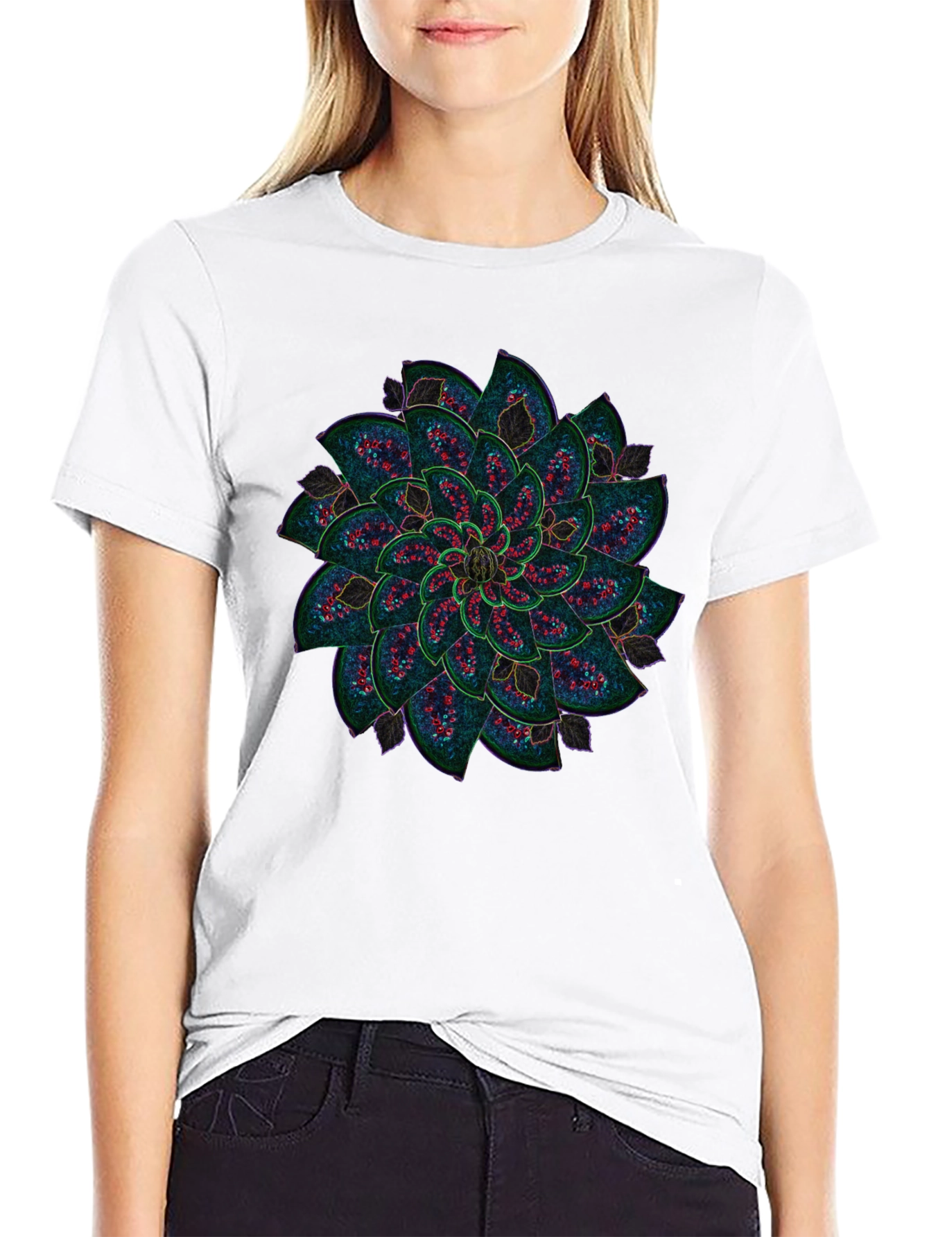 Botanical Mandala Graphic Tee - Stylish Comfort