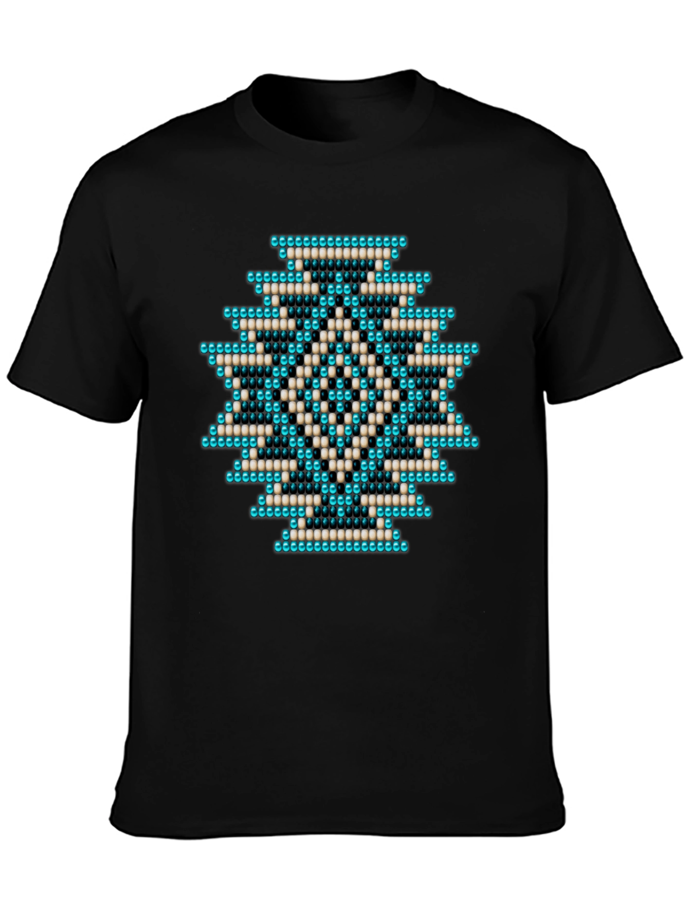 Geometric Beaded Pattern T-Shirt