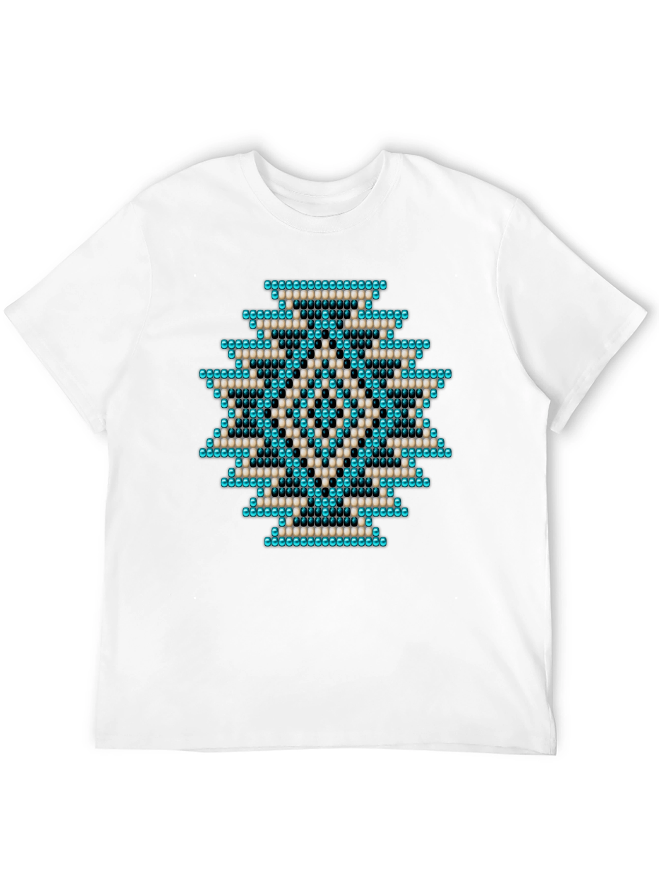 Geometric Beaded Pattern T-Shirt