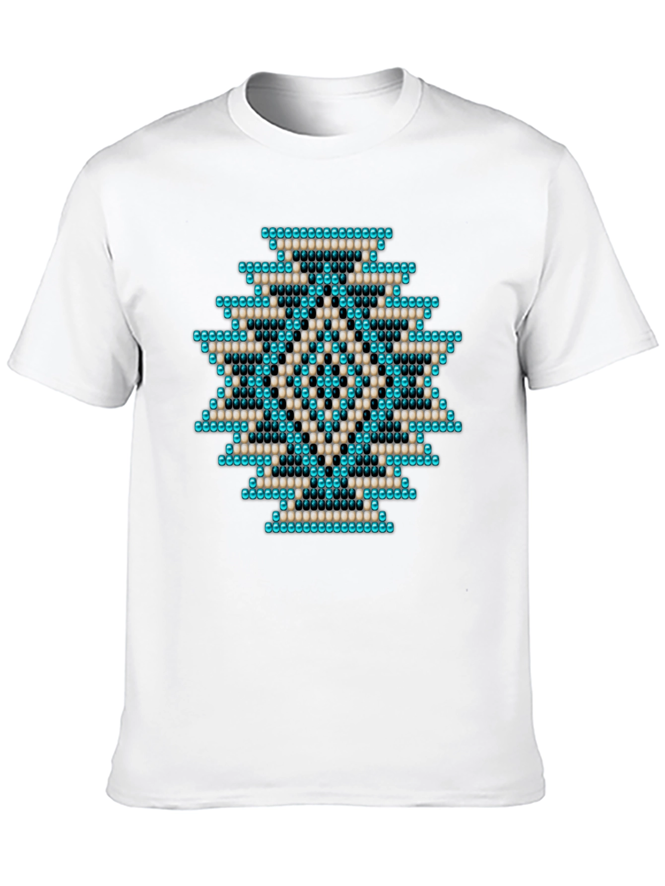 Geometric Beaded Pattern T-Shirt