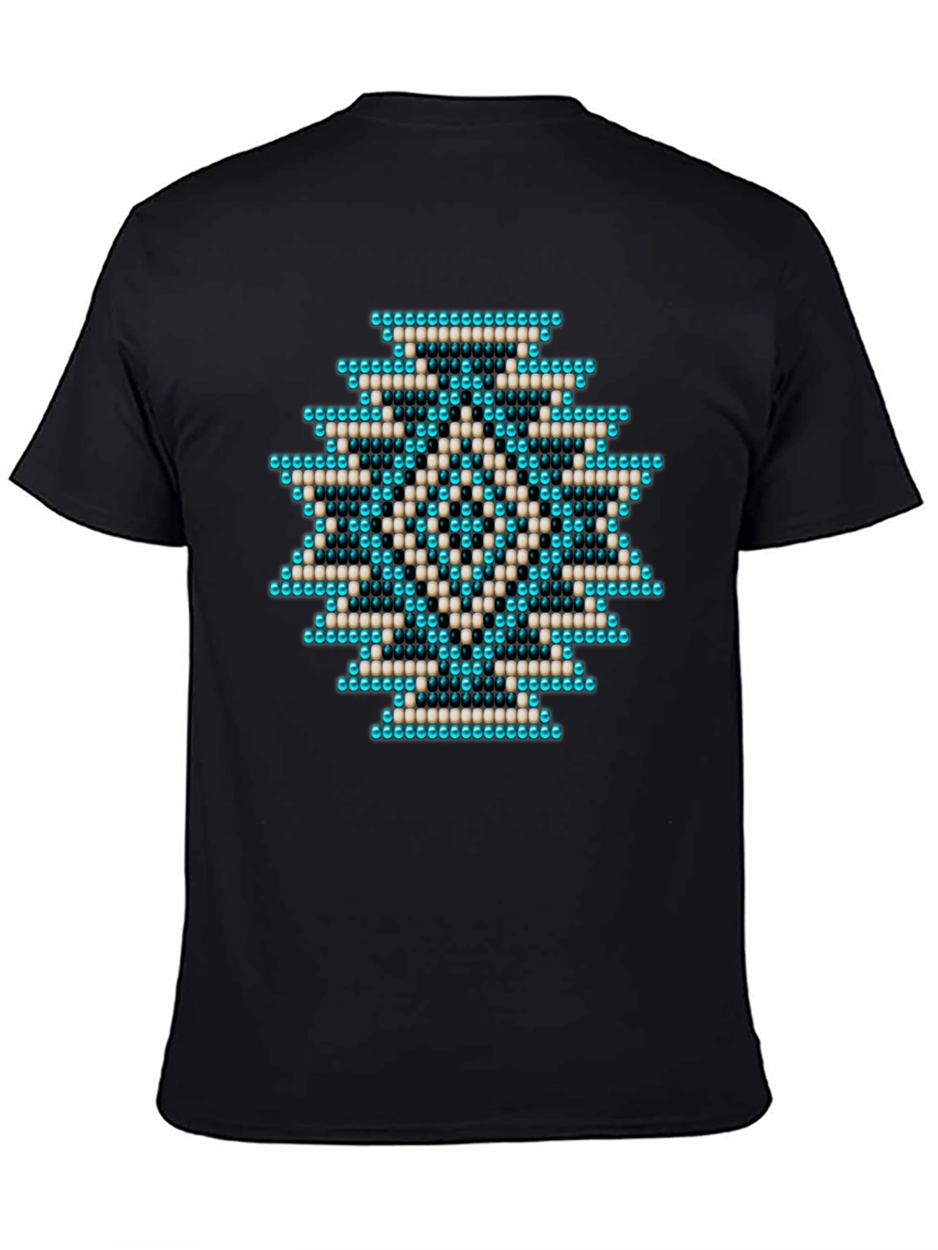 Geometric Beaded Pattern T-Shirt