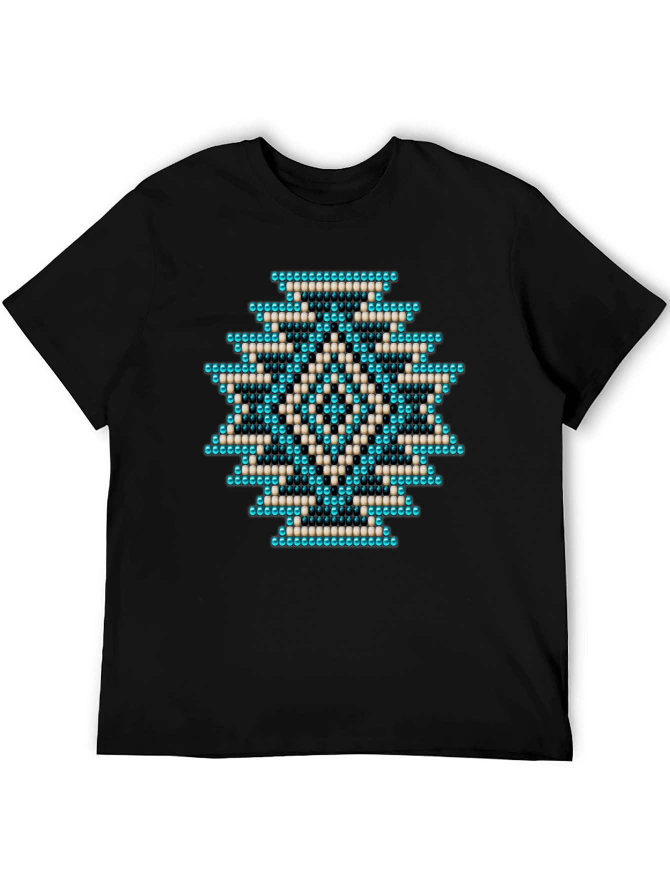 Geometric Beaded Pattern T-Shirt