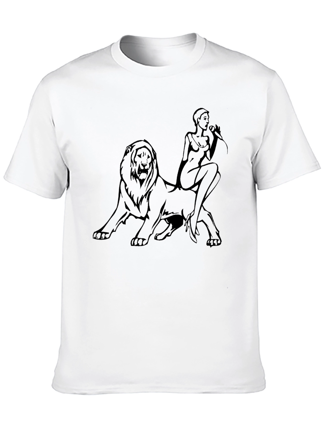 Lion Rider Graphic Tee - Stylish Black Cotton T-Shirt