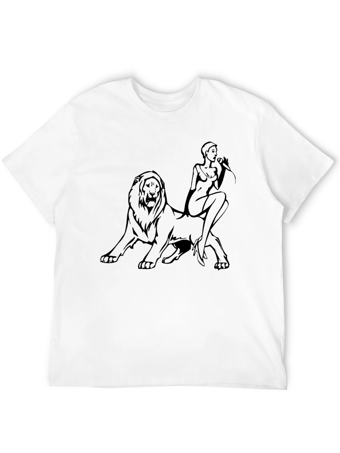 Lion Rider Graphic Tee - Stylish Black Cotton T-Shirt