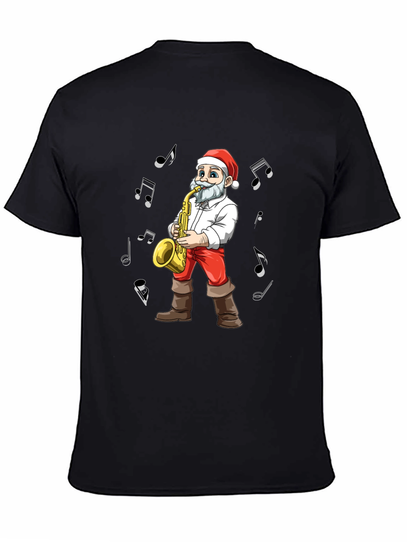 Santa Saxophone T-Shirt - Holiday Music Tee