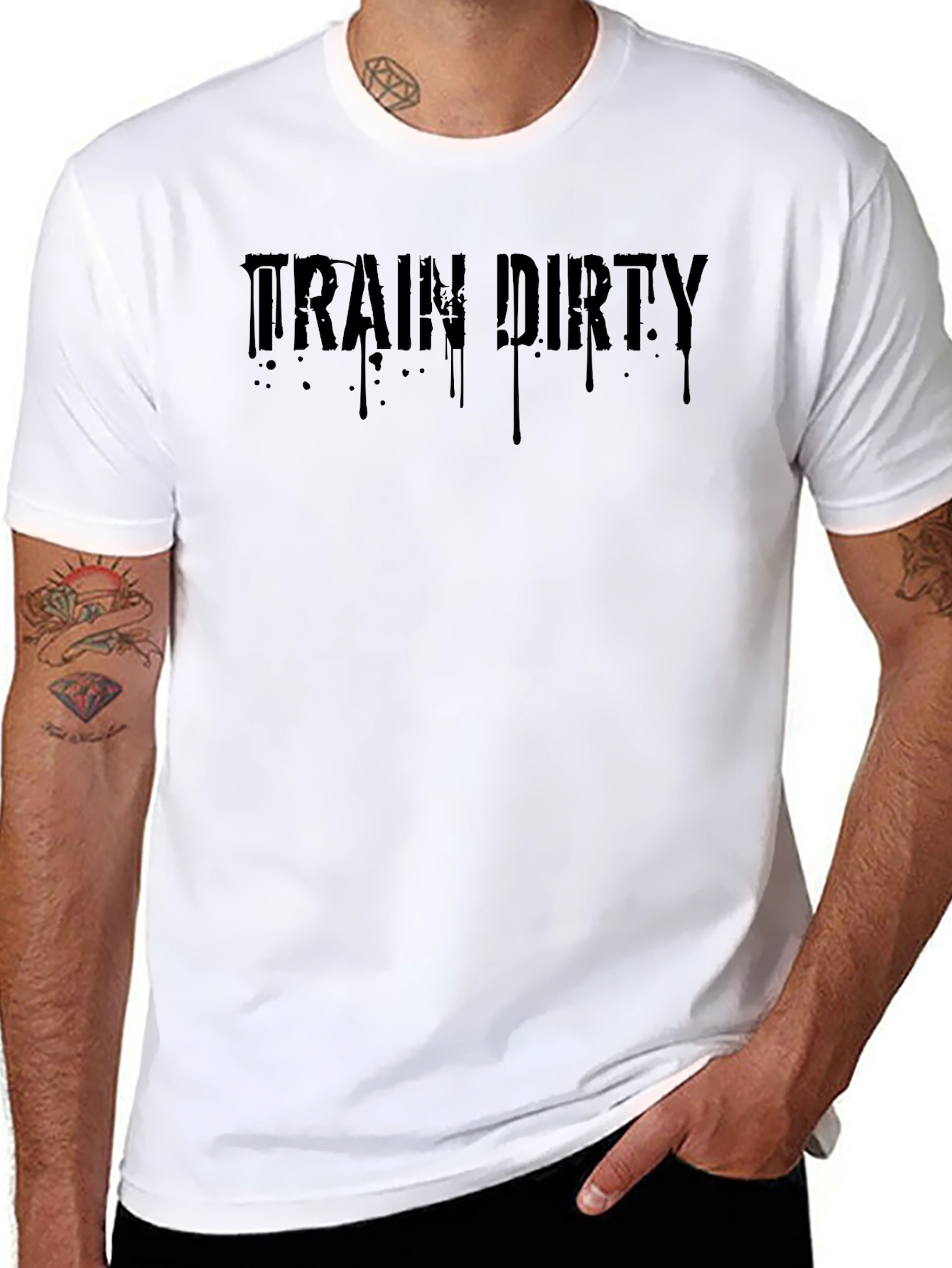 Train Dirty Black Graphic T-Shirt