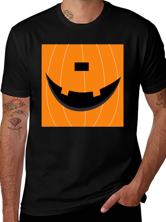 Pumpkin Face Graphic Tee - Halloween Apparel