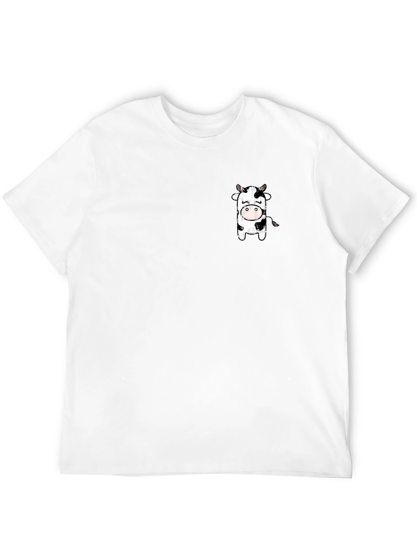 Black T-Shirt with Cute Cow Graphic