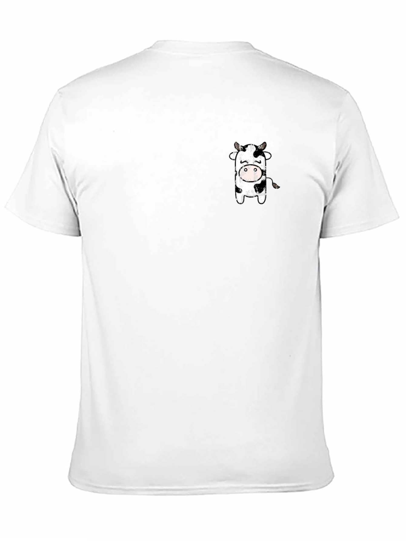Black T-Shirt with Cute Cow Graphic