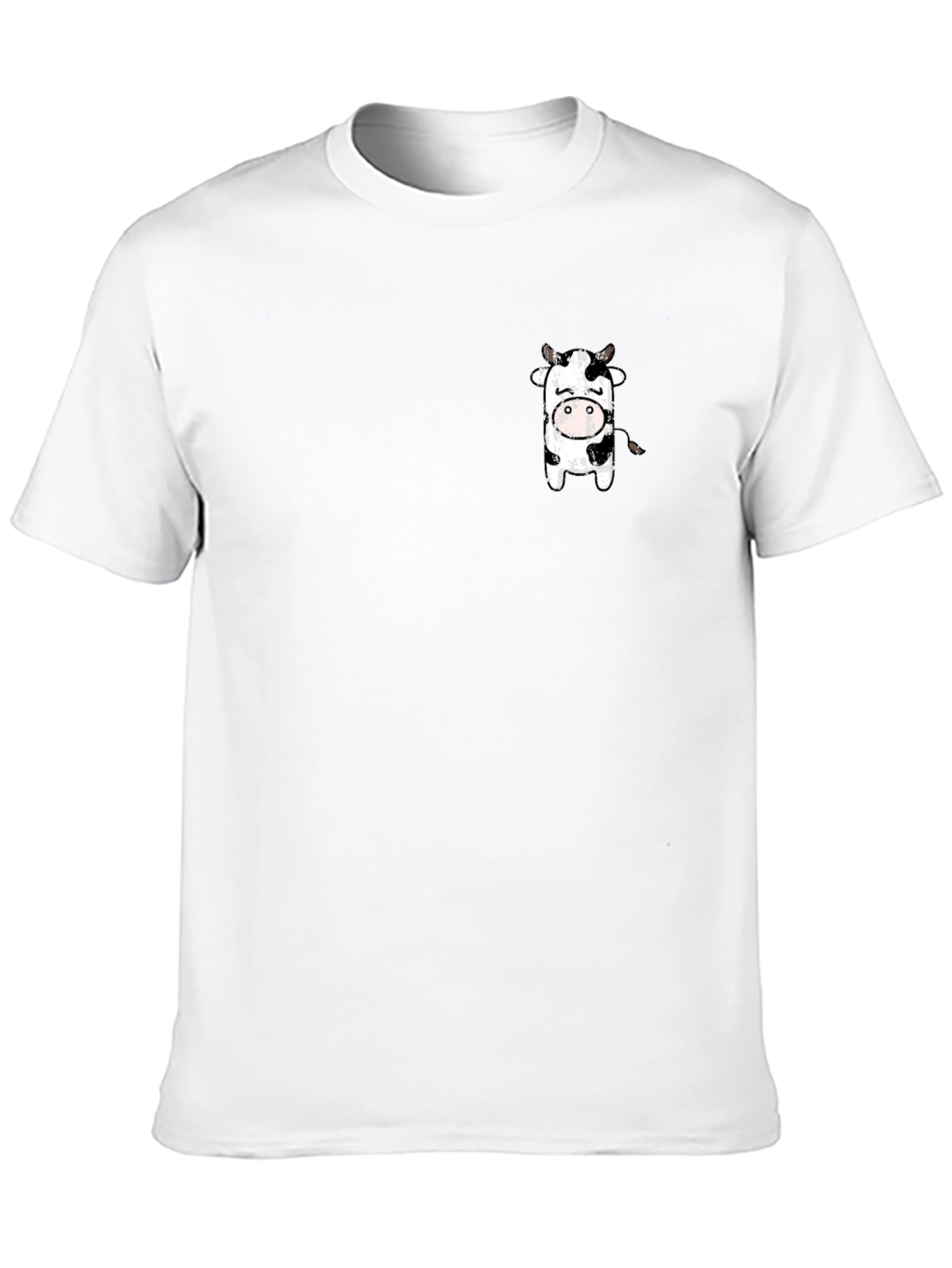 Black T-Shirt with Cute Cow Graphic